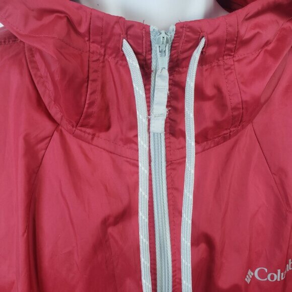 Columbia Womens Red & Blue Long Sleeve Hooded Zip Windbreaker Jackets Large/B33 - Picture 8 of 11